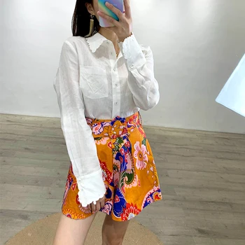 

The new autumn 2020 pure color embroidery core shape loose-fitting casual long sleeve shirt