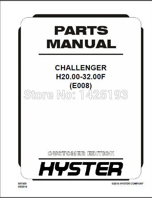 

Hyster Spare Parts PDF 2017 For EURO FULL SET