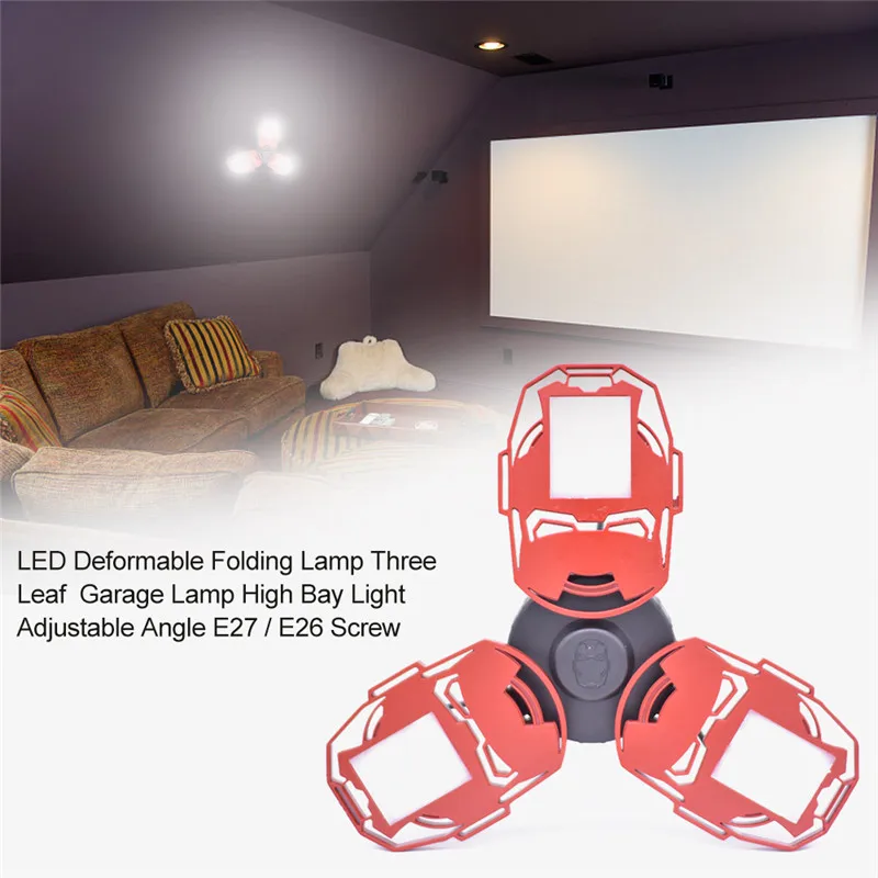 

100W 85-265V 8000LM IP65 Workshop LED High Bay Light Garage Lamp E26/E27 Garage Lighting Industrial Lamps Foldable Ceiling Light