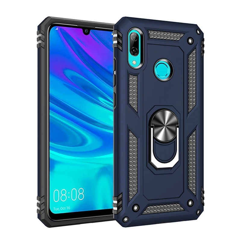 

Hybrid Rugged Armor Shockproof Cover For Huawei P Smart 2019 POT-LX1 Honor 10 Lite HRY-LX1 Magnetic Car Holder Metal Ring Case