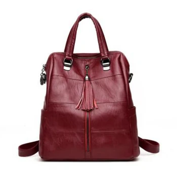 

Women Backpack High Quality Leather Pure Color Backpacks School Bags for Teenagers Girls Backpacks Herald Fashion L9-295