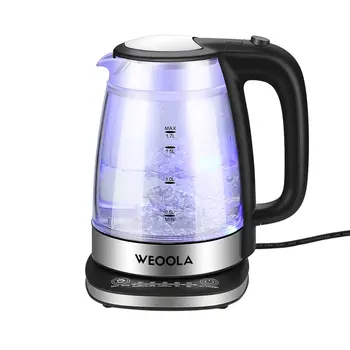 

WEOOLA Electric Kettle SpeedBoil BPA-Free Glass Tea Kettle Cordless Kettle with Auto Shut-Off and Boil-Dry Protection