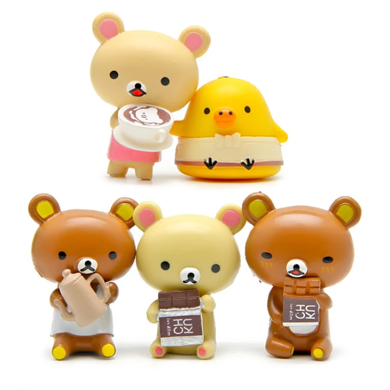 5 шт. Rilakkumas кафе полное лицо фигура Аутентичные Сан-х Япония расслабляющий медведь мягкие игрушки чучело рождественские подарки, куклы