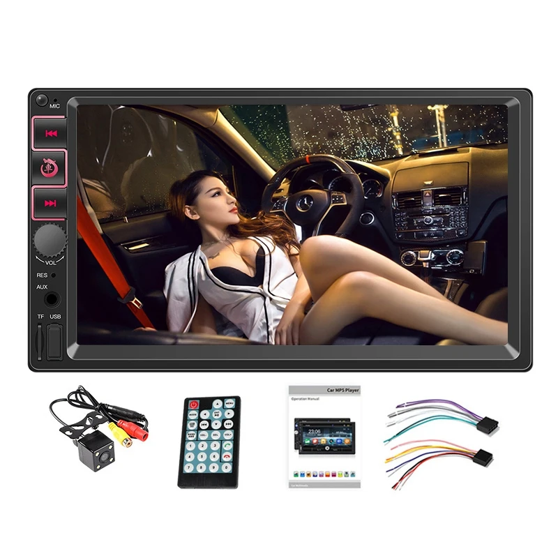 

Car Radio MP5 Player 2 Dual Din 7054 Mirror Link USB 7 Inch Press Screen Multimedia Player MP5 with Bluetooth FM/AUX in Rear Vie