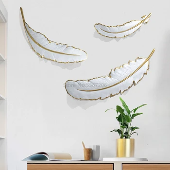 

Nordic Feather Wall Hanging Wall Decoration Living Room Porch TV Background Wall Inswind Hanging Tridimensional Decoration