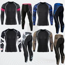 Новинка, компрессионное Мужское нижнее белье, спортивные костюмы, быстросохнущие комплекты для бега, одежда для бегунов, тренировок, тренажерного зала, фитнеса, Рашгард, кальсоны