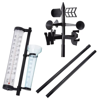 

Outdoor Garden Weather Station Meteorological Measurer Vane Tool Wind Rain Gauge Analysis Instruments