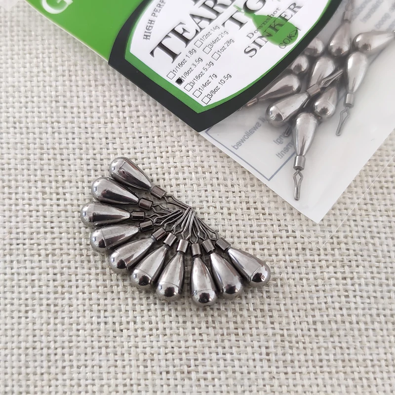 Reins Tungsten Slim Downshot Sinkers – 0.1 Oz Snagless Fishing Weights (4 Pack)