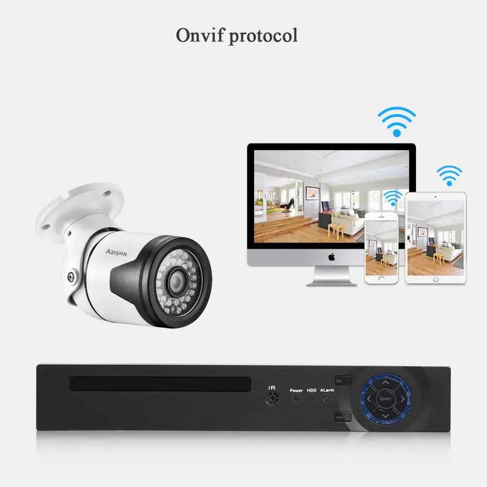 AZISHN безопасности POE IP камера 4MP H.265 Водонепроницаемая наружная видеокамера ночного видения сетевая камера Onvif 48 В рое опциональное