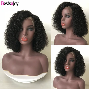 

Bestsojoy Bob Lace Front Wigs For Women Remy Lace Front Wig Curly Bob Lace Frontal Wig Brazilian Curly Short Human Hair Wigs