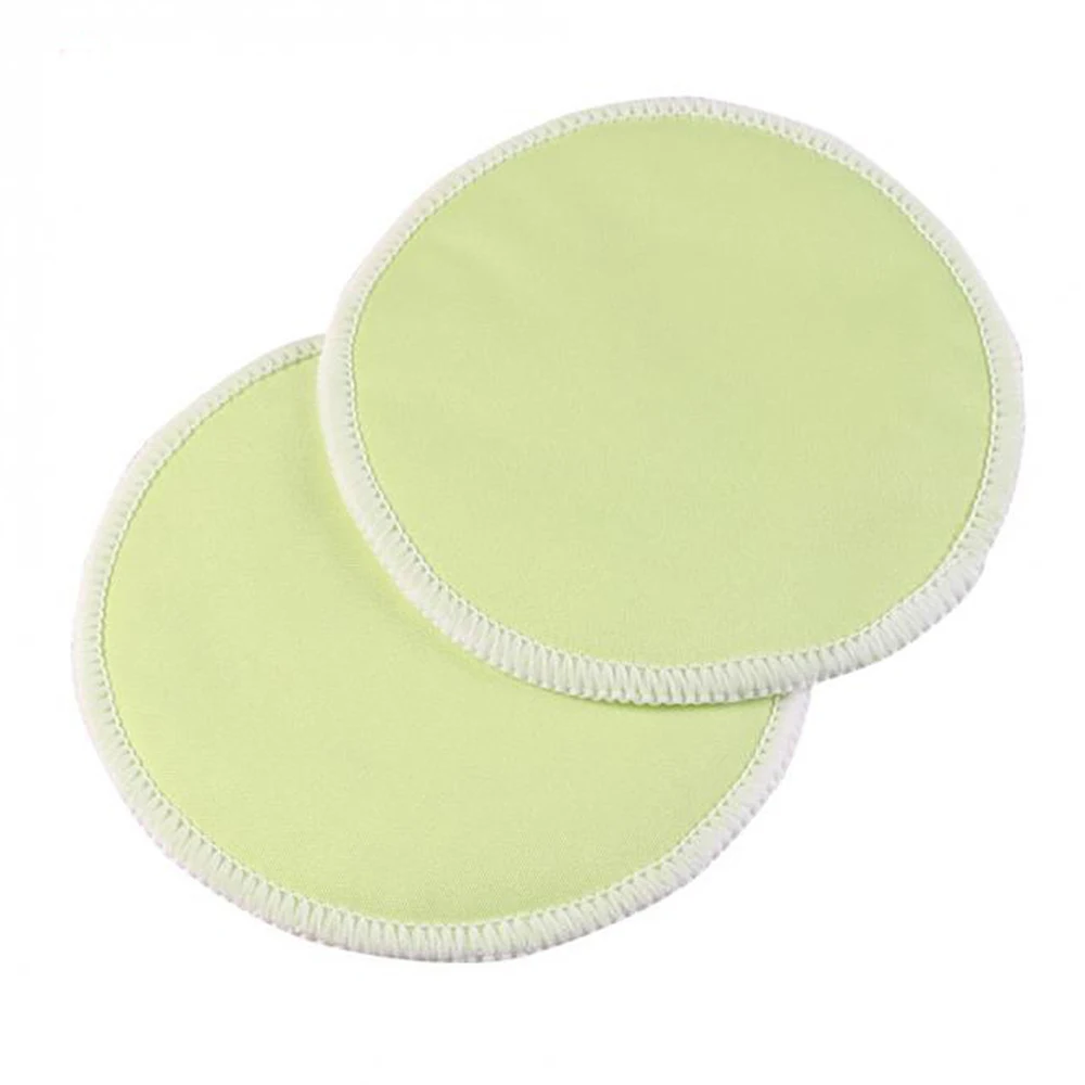 yellow green 2 шт. 3 слоя толстые многоразовые грудные прокладки для кормящих моющиеся Мягкие Водонепроницаемые Грудное вскармливание Чистый хлопок прокладки для груди - Цвет: yellow green