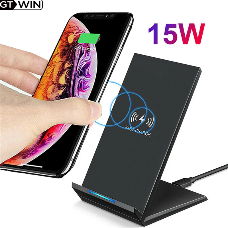 GTWIN 15W Qi Wireless Charger Stand For iPhone12 Mini 11Pro XS MAX XR X Samsung S20 S10 Fast Charging Dock Station Phone | Мобильные
