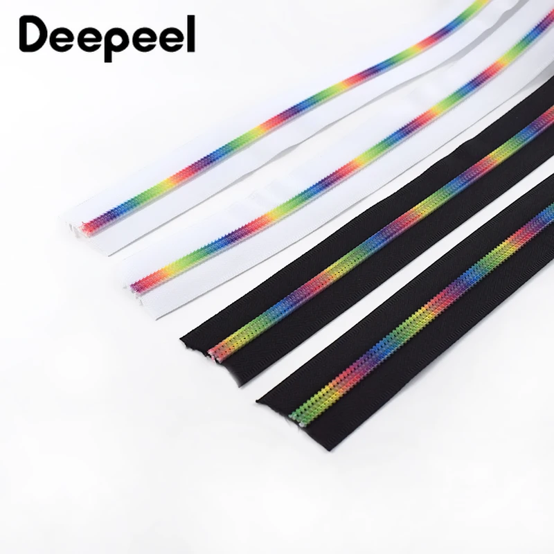 

Deepeel 2M/5M/10M 5# Nylon Colored Tooth Zippers Black White Cloth Code Loading Zipper DIY Home Textile Bag Sewing Accessories