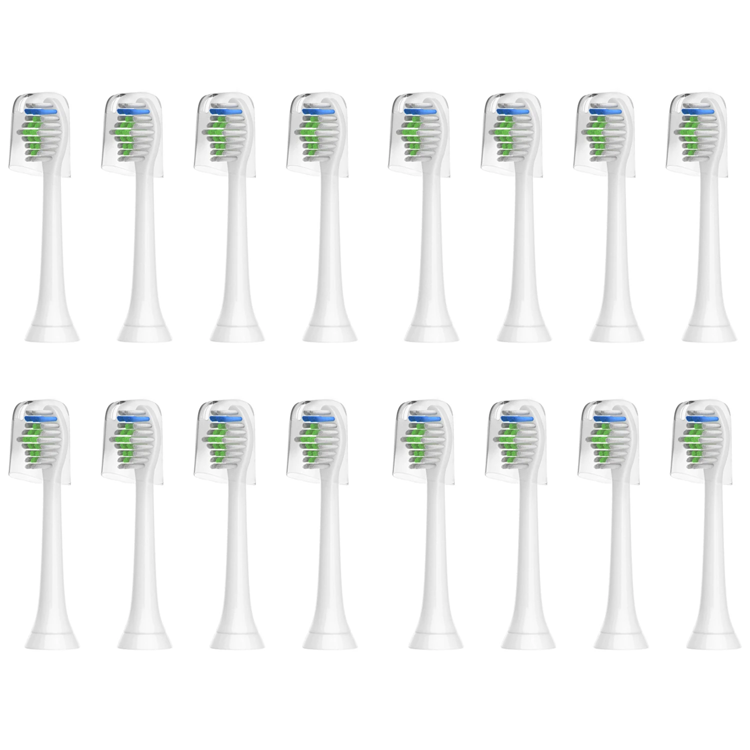 16 шт./лот головки зубных щеток+ крышка для PHILIPS Sonicare FlexCare Diamond Clean HX6511 HX9362 HX6013 HX6063 HX3110 HX3212 HX6231