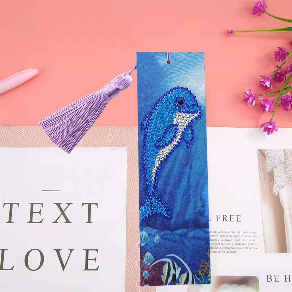 Bookmark 5D DIY Diamond Art Book Marks dolphin Embroidery Cross Stitch christmas gift | Дом и сад