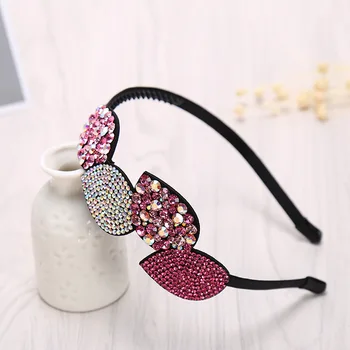 

New European and American Leaf-shaped Headband Simple Wild Headdress Inlaid with Imported Crystal Color Hair Accessories Female