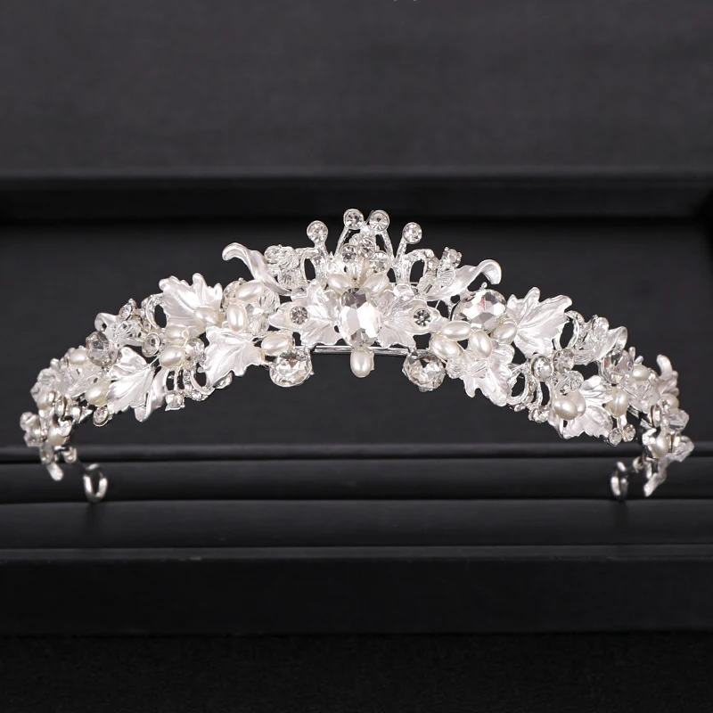 Handmade Floral Bridal Headpiece Rhinestone Crystal Prom Wedding Tiara V946 