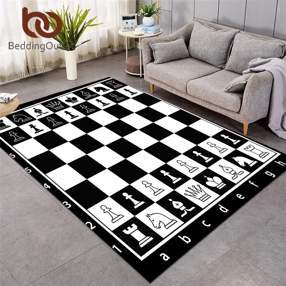 Шахматная доска BeddingOutlet большие коврики для гостиной игр Детский напольный