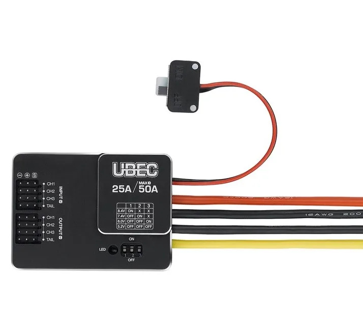 Оригинальный модуль Hobbywing UBEC 25A HV 3-18S внешний переключатель для DIY FPV mini Racing Quadcopter