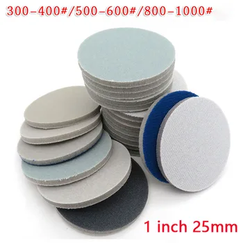 

1 Inch 25mm Self-adhesive Back velvet Sponge Disc Sandpaper Dry Water Sanding Paper 5mm Thickness For Polishing Cleaning Tools
