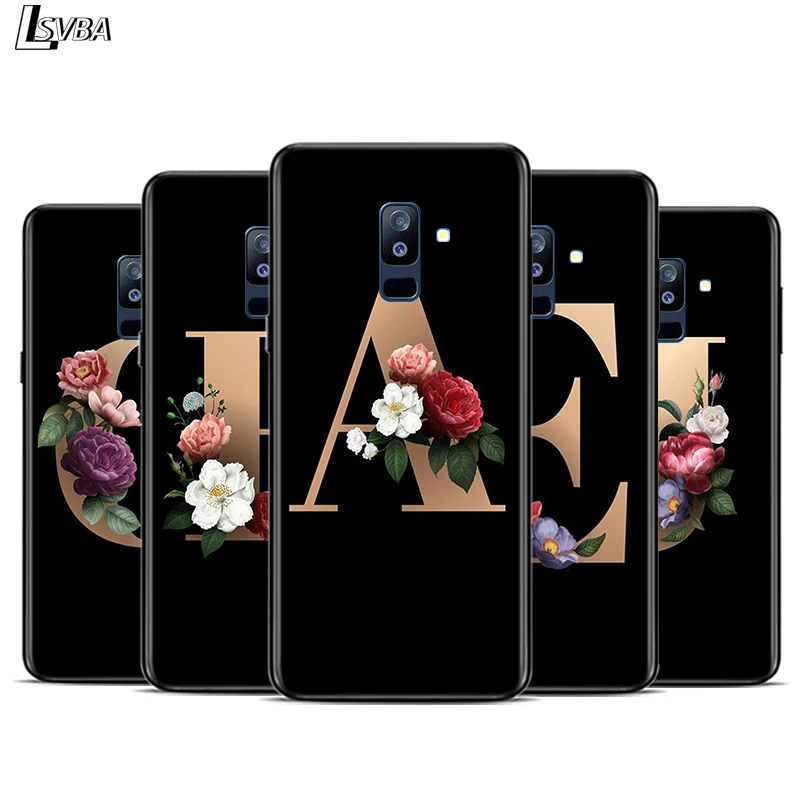 Чехол для Samsung Galaxy A9 A8 Star A8S A7 A6 A6S A5 A3 Plus черный чехол с буквами и цветами телефона