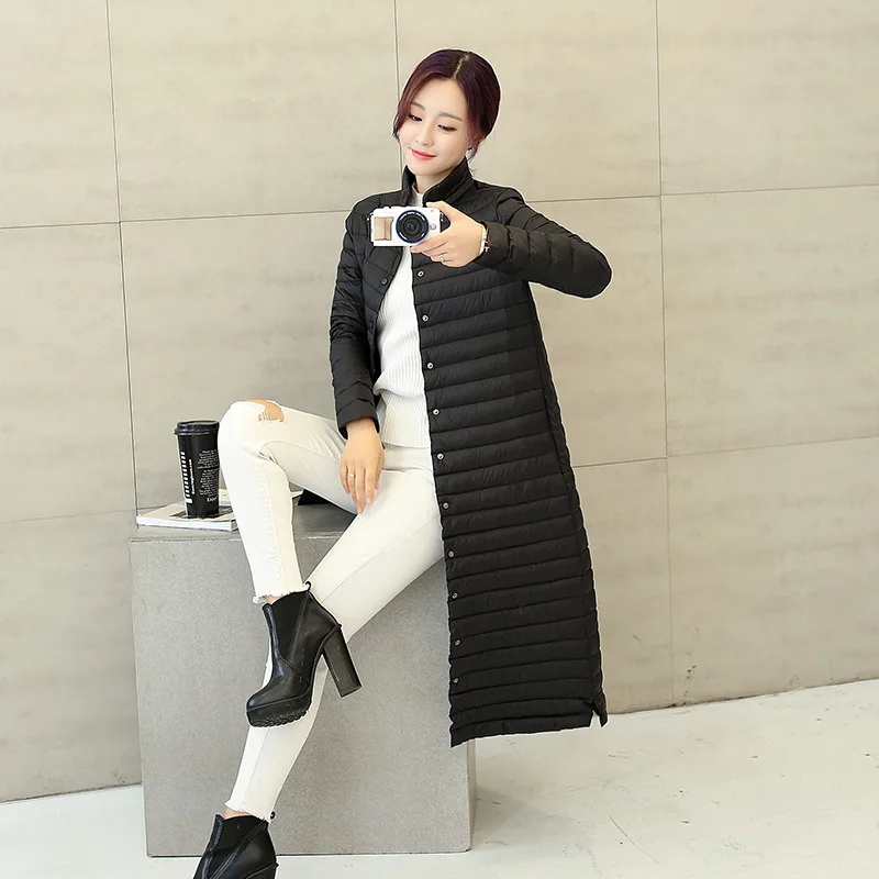 

WOMEN'S Dress Autumn And Winter Coat New Style Korean-style Long 2019 Cotton-padded Clothes Thin Slimming Duck down Warm Cotton