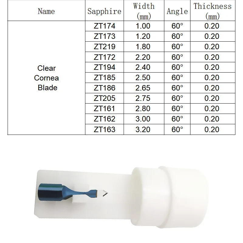 Прозрачные сапфировые лезвия для роговицы офтальмологическая ручка