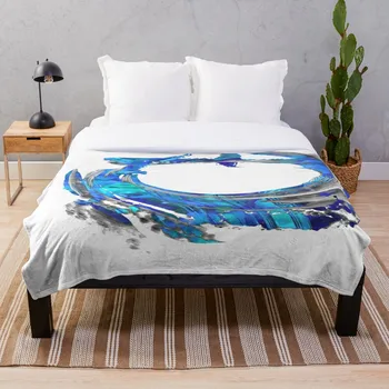 

Soft Blanket for Bed Sherpa Flannel Fleece Blanket Home Travel Sofa Soft Throw Blanket Blue Contemporary Art Swirling 2 Sharon C