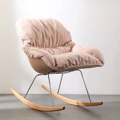 Скандинавское современное дизайнерское красное кресло-качалка, простое кресло-качалка для отдыха, маленькая семейная гостиная, балкон, одиночное семейное кресло для отдыха - Цвет: 3