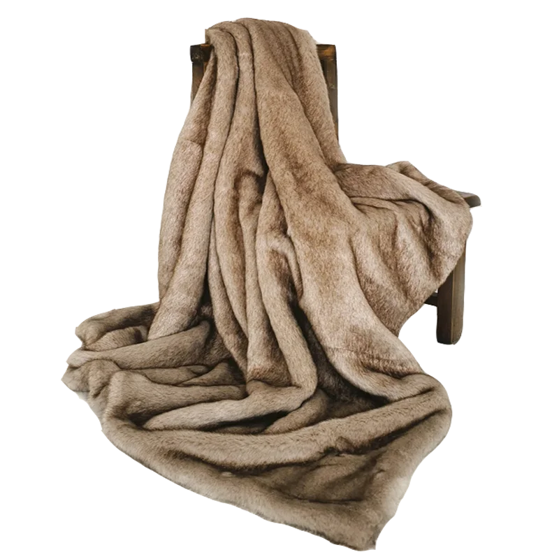 

Double Layers Faux Fur Blanket European Fluffy Shaggy Sofa Blanket Bed Bed Bedspread Warm Bedding Sheet Cozy Fox Throw Blanket