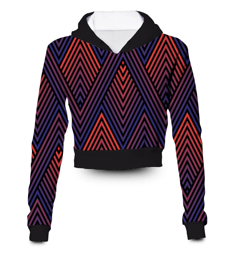 

Custom Made Gazzy Zags Sublimation Printing Plus Size Crop Hoodies