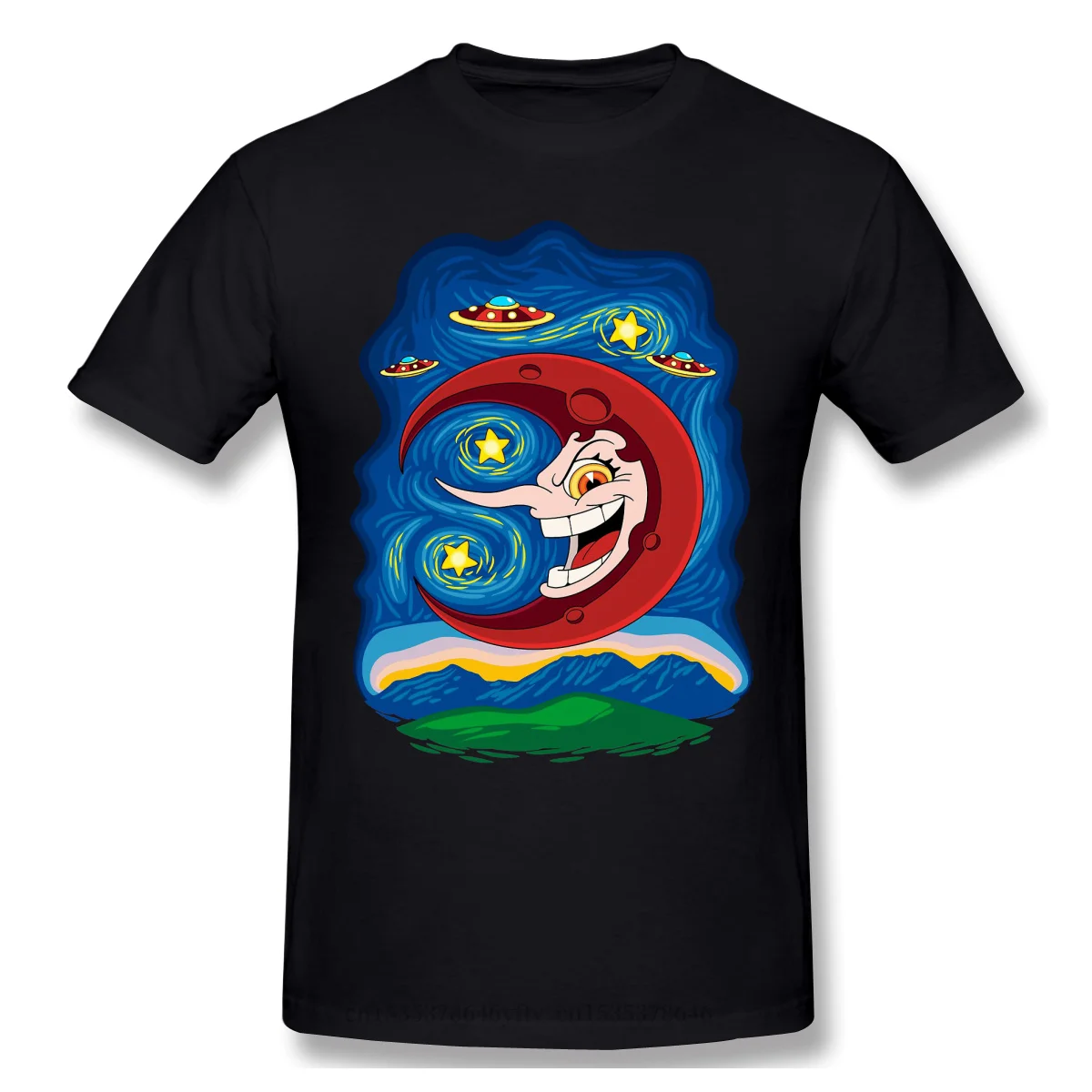 

Cuphead Animated Characters Mugman Run and Gun Fights Game Funny Tops Hilda Berg Pure Cotton Harajuku T-shirt