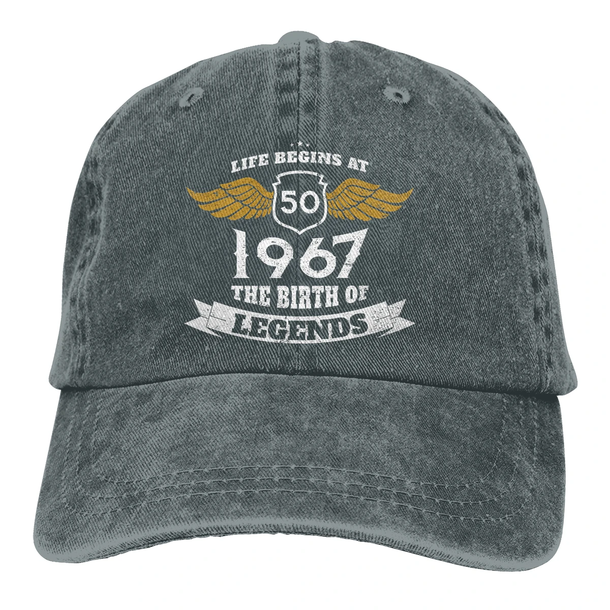 Adjustable Solid Color Baseball Cap Life Begins At 50 1967 The Birth Of Legends Washed Cotton 50 Years Old Sports Woman Hat