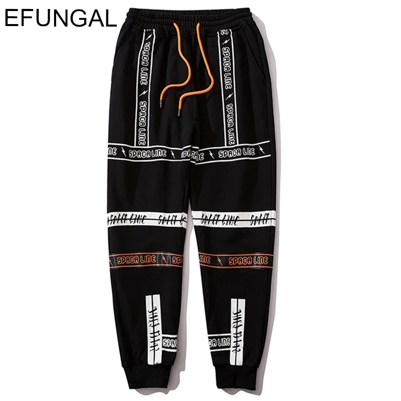 

EFUNGAL Letter Print Casual Pants Men 2019 Autumn Winter Hip Hop Sweatpants Harem Joggers Man Streetwear Elastic Waist Trousers