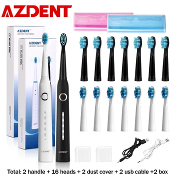 

AZDENT Sonic Electric Toothbrush AZ-9 Pro USB Charger Rechargeable Tooth Brushes Replacement Heads Set Adult Timer Brush 5 Modes
