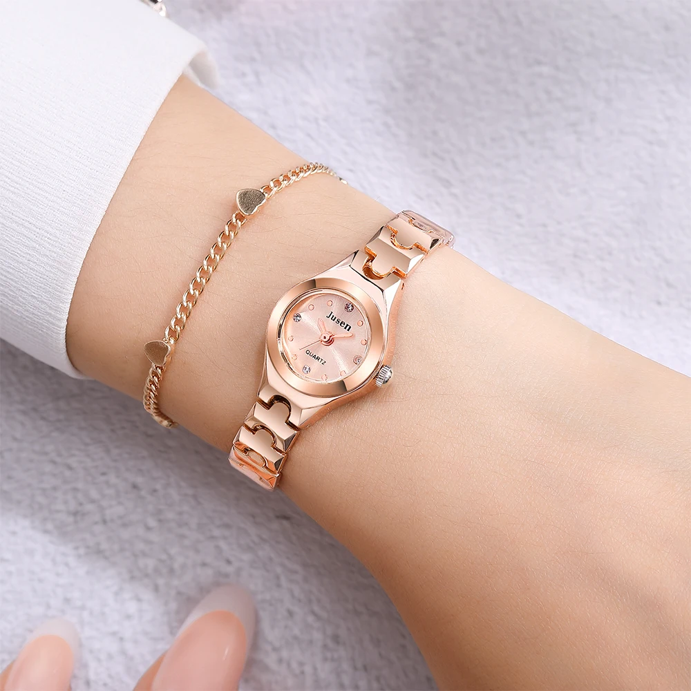 Bracelet Watch Gifts Diamond Rose-Gold Stainless-Steel Small Fashion Women Luxury Female