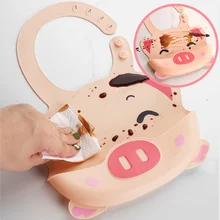 Bavoirs imperméables en Silicone comestible pour enfants, bavoir ajustable, imprimé Animal de dessin animé, nouvelle collection 2022 