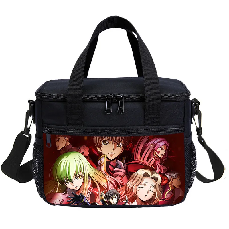 Малый мешок обеда для мальчиков девочек мультфильм аниме код Geass письмо 3D печать льда мешок изолированный тепловой Пикник Ланчбокс Sac основной