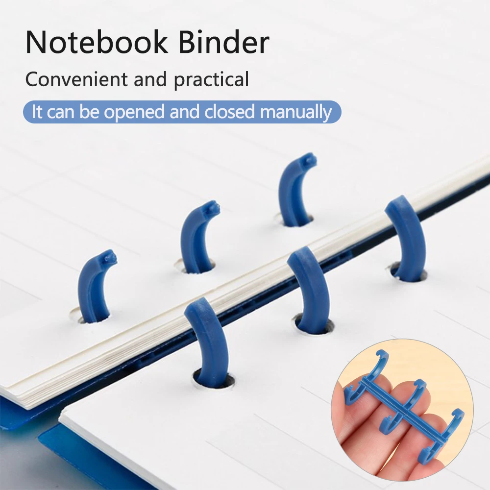 Book Binding Supplies 3Pcs/Set Candy Color Loose Leaf Notebook Binder Hinged Spiral Rings Scrapbook Clips Album Binder Calendar Circle Stationery