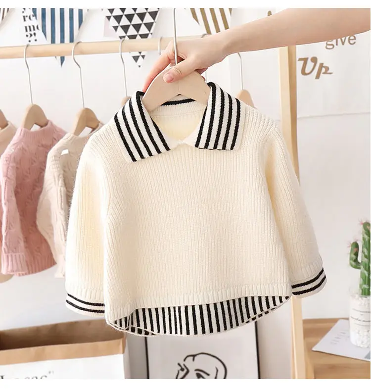 2021 New Autumn winter Baby Boys Girls Knitted pullover toddler boys Sweaters Kids Spring clothes Wear 2 3 4 6 8 years