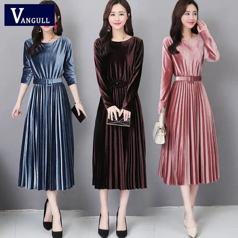 vestido manga longa inverno 2019