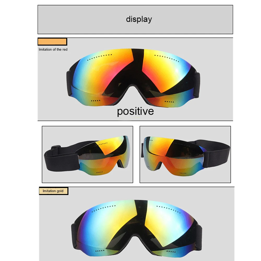 Ski Glasses Single Layer Large Spherical Cola Myopia Skiing Anti-fog UV400 Snow Mirror Goggles Windproof Mirror Adult Ski Mirror