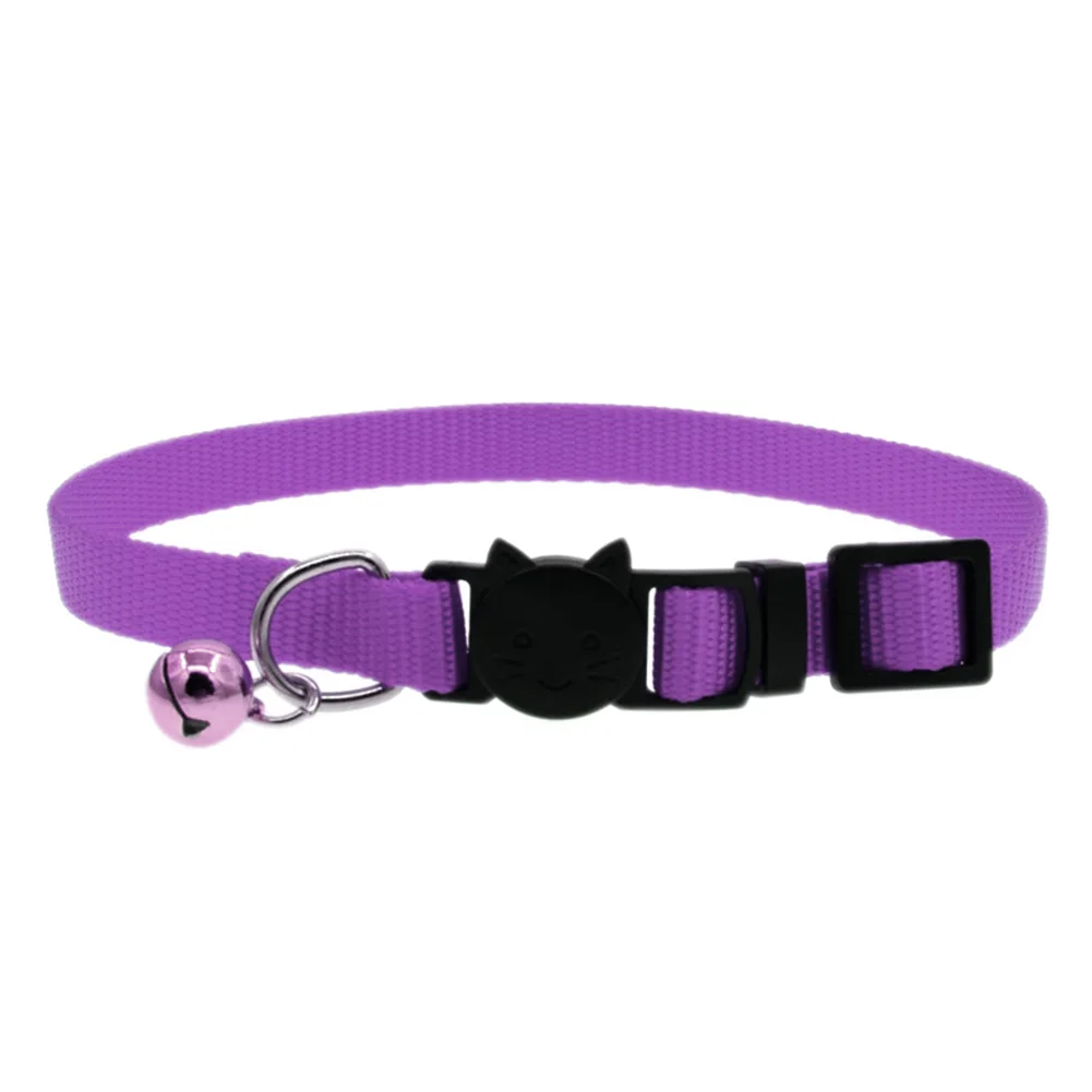 Cat Collar With Bell Safety Buckle Kitten Small Dogs Cats Adjustable Nylon Collars Pet Supplies E2S