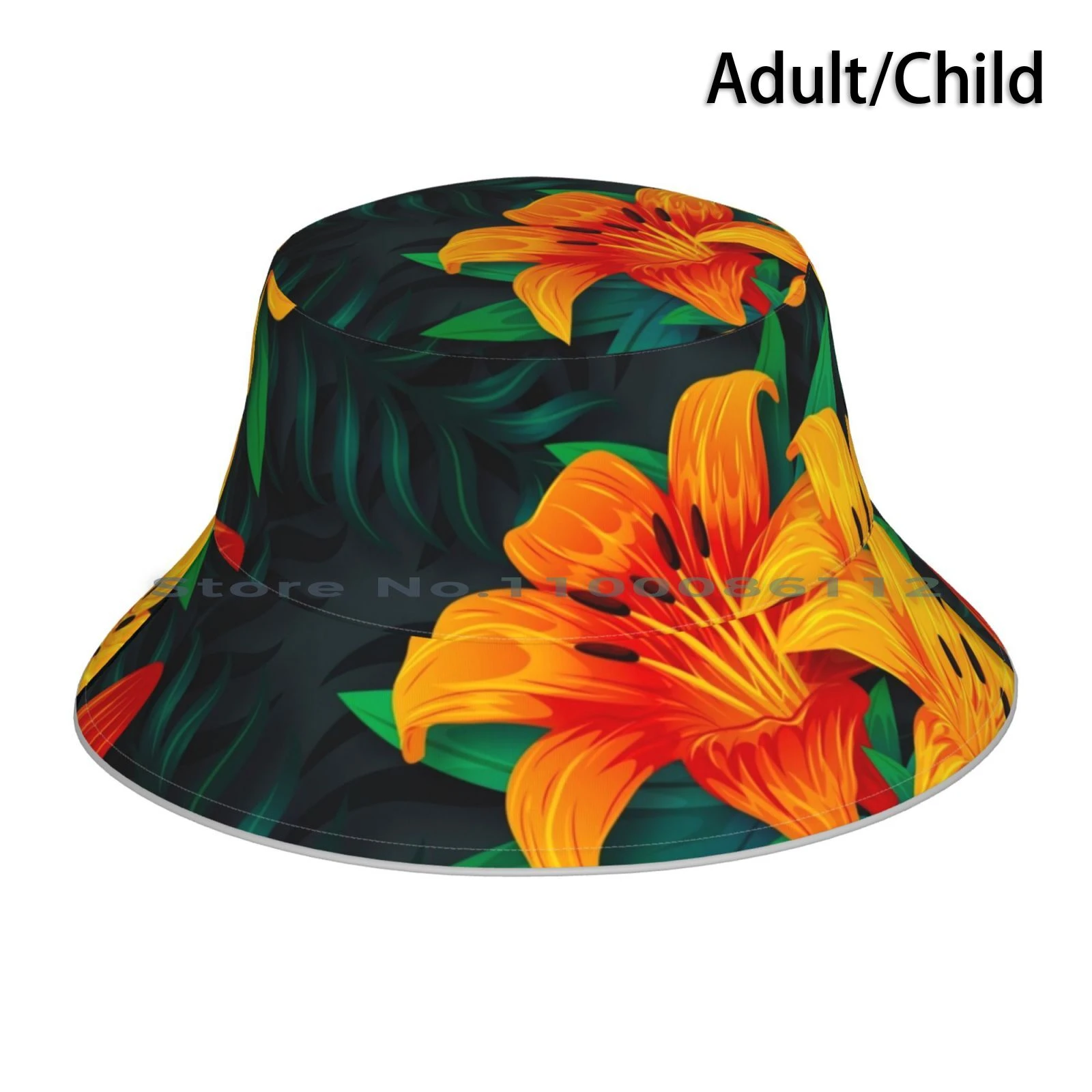 Sombrero de cubo de flores hermosas, gorro para el sol, flores exóticas  florales, flores de primavera, hojas de Hawaii, pintura de flores de hoja|  | - AliExpress