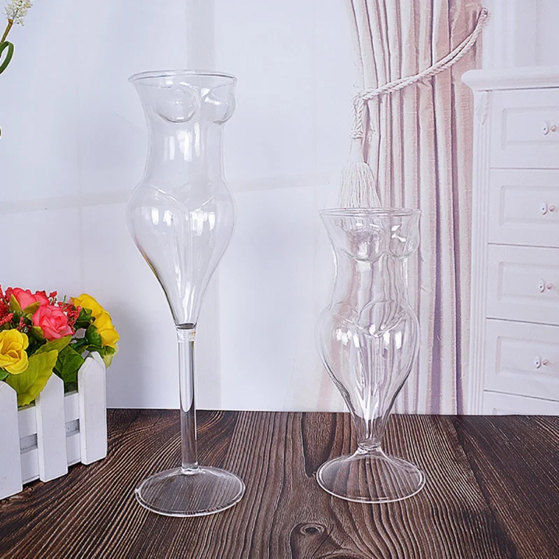 Барный бокал для шампанского стакан Коктейльная бутылка для вина Обнаженная форма ручной работы барный инструмент бокал рюмки большой маленький размер для использования на домашней кухне - Цвет: Transparent