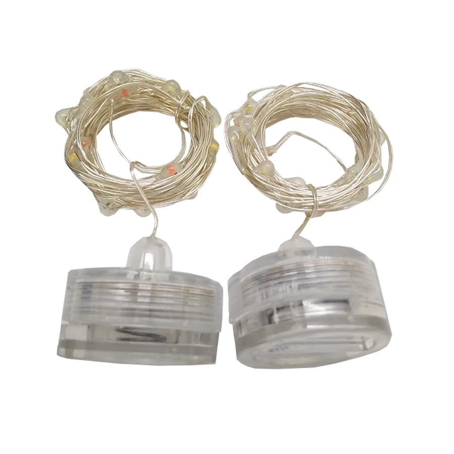 Подводная светодиодная гирлянда длиной 2 м серебристая проволока свеча для сада