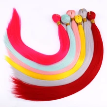 22 дюйма, 100 г/шт., цвет розовый, желтый, зеленый, красный, прямые вплетаемые волосы, высокая температура, синтетические пряди для черных женщин