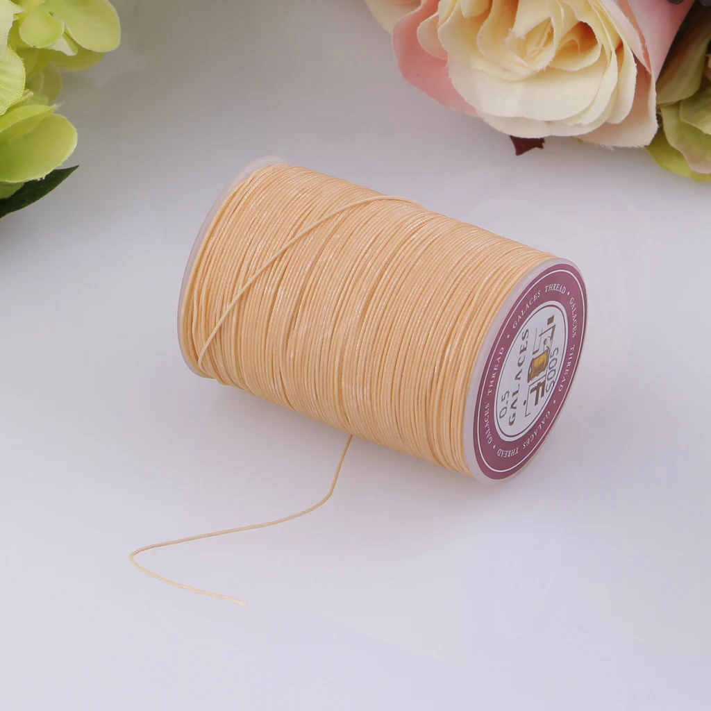 142 Yards 0.5mm Round Polyester Waxed Thread Cord Leather Sewing Hand Stitching Jewelry Craft