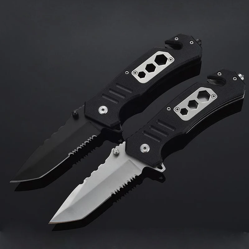 200mm Folding Pocket Knife Function Survival Tactical Knives Multi-tools Jackknife Outdoor Cutting Tools Defensive Hunting Knife