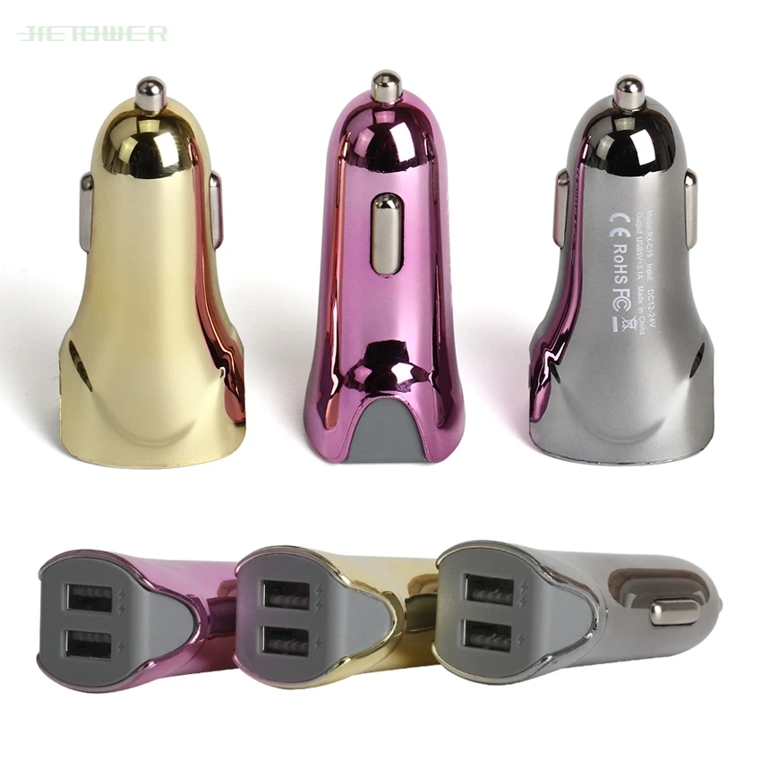 US $535.25 Wholesale New Gold Plating Shark Style Flash Of Light 2usb Dual Port Car Chargering Adapter For Phone Good Quality 5V 31 500pcs